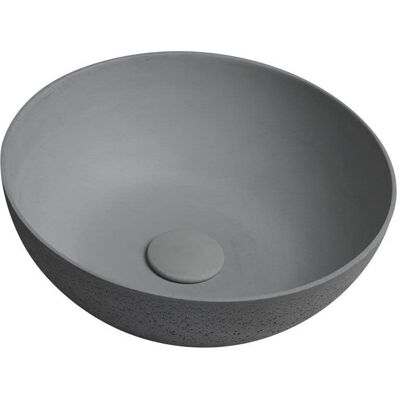 Sapho FORMIGO umywalka betonowa nablatowa z odpływem, Ø 39 cm, szara Sapho FORMIGO umywalka betonowa nablatowa z odpływem, Ø 39 cm, szara