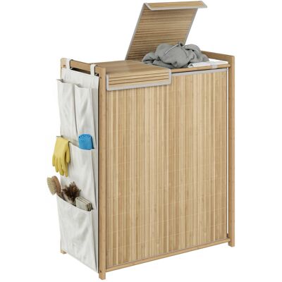 Homcom Kosz Na Bieliznę Z Pokrywą 120l, Bambusowy, Z Uchwytami, Naturalny Homcom Kosz Na Bieliznę Z Pokrywą 120l, Bambusowy, Z Uchwytami, Naturalny