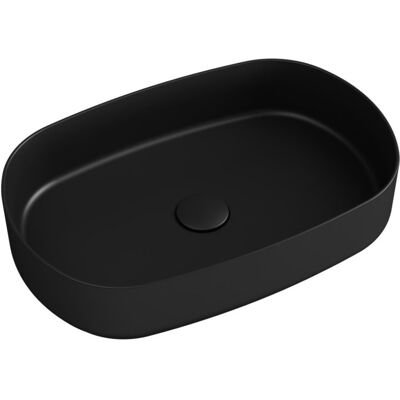 Isvea INFINITY OVAL umywalka ceramiczna nablatowa 55x36 cm czarny mat 10NF65055-2N Isvea INFINITY OVAL umywalka ceramiczna nablatowa 55x36 cm czarny mat 10NF65055-2N