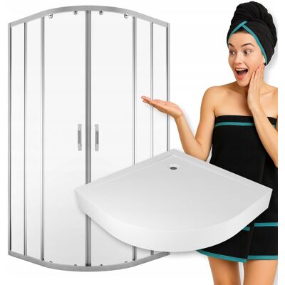 Kabina prysznicowa półokrągła Durasan R55 90x90 cm chrom 8 mm niski brodzik Kabina prysznicowa półokrągła Durasan R55 90x90 cm chrom 8 mm niski brodzik