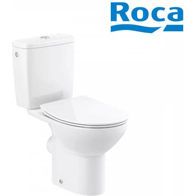 Kompakt WC 65x76x35 cm odpływ poziomy ROCA Victoria Rimless zestaw montażowy w komplecie, Komplet, biały Kompakt WC 65x76x35 cm odpływ poziomy ROCA Victoria Rimless zestaw montażowy w komplecie, Komplet, biały