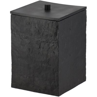 TENDANCE Kosz łazienkowy Nuva 8 l czarny matowy z pokrywą i strukturą kamienia 28 x 19 x 19 cm TENDANCE Kosz łazienkowy Nuva 8 l czarny matowy z pokrywą i strukturą kamienia 28 x 19 x 19 cm