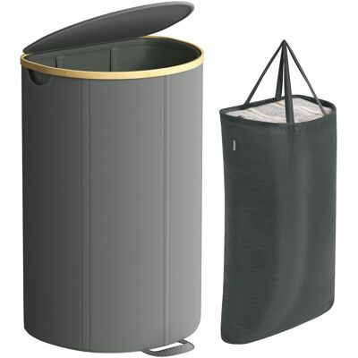 songmics Kosz Na Pranie 90 L Szary Materiał Oxford 600d Z Pokrywą Wyjmowany Worek 75x42 5x32 5 Cm songmics Kosz Na Pranie 90 L Szary Materiał Oxford 600d Z Pokrywą Wyjmowany Worek 75x42 5x32 5 Cm