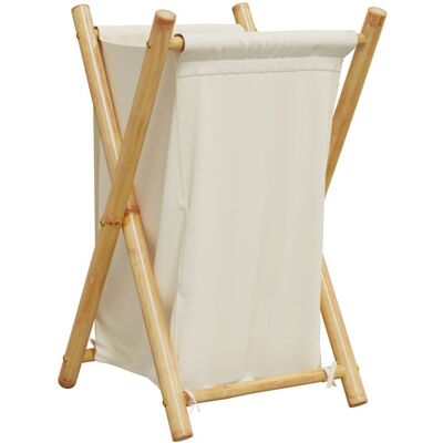 VMP Kosz Na Pranie, Kremowy, 41,5x36x63,5 Cm, Bambusowy VMP Kosz Na Pranie, Kremowy, 41,5x36x63,5 Cm, Bambusowy