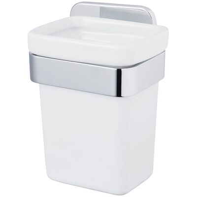 Kubeczek Łazienkowy Na Szczoteczki Ceramiczny Wiszący Chrom Bisk Tore Kubeczek Łazienkowy Na Szczoteczki Ceramiczny Wiszący Chrom Bisk Tore