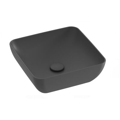 Kwadratowa umywalka ceramiczna nablatowa Ravak Uni 380 S Slim cienkościenna antracyt 1szt Kwadratowa umywalka ceramiczna nablatowa Ravak Uni 380 S Slim cienkościenna antracyt 1szt