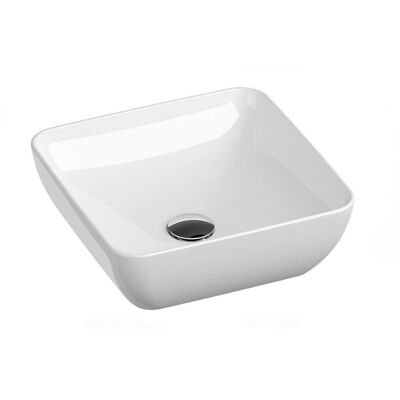 Kwadratowa umywalka ceramiczna nablatowa Ravak Uni 380 S Slim cienkościenna biała 1szt Kwadratowa umywalka ceramiczna nablatowa Ravak Uni 380 S Slim cienkościenna biała 1szt