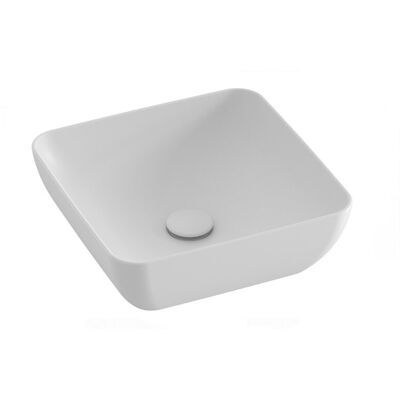 Kwadratowa umywalka ceramiczna nablatowa Ravak Uni 380 S Slim cienkościenna biały mat 1szt Kwadratowa umywalka ceramiczna nablatowa Ravak Uni 380 S Slim cienkościenna biały mat 1szt