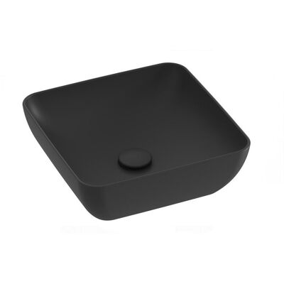 Kwadratowa umywalka ceramiczna nablatowa Ravak Uni 380 S Slim cienkościenna czarny mat 1szt Kwadratowa umywalka ceramiczna nablatowa Ravak Uni 380 S Slim cienkościenna czarny mat 1szt