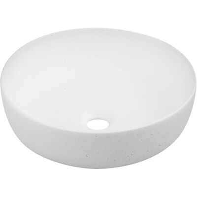 Kerra Mała umywalka nablatowa 41,5x13 cm okrągła , biały kamień LOFT Kerra Mała umywalka nablatowa 41,5x13 cm okrągła , biały kamień LOFT