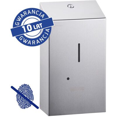 Merida DSM179 Bezdotykowy automatyczny dozownik mydła w płynie STELLA AUTOMATIC Anti-FingerPrint, poj 1000 ml, stal matowa z powłoką AFP Merida DSM179 Bezdotykowy automatyczny dozownik mydła w płynie STELLA AUTOMATIC Anti-FingerPrint, poj 1000 ml, stal matowa z powłoką AFP