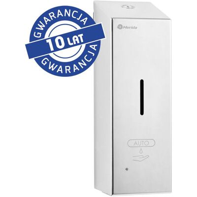 Merida DSP220 Bezdotykowy automatyczny dozownik mydła w pianie STELLA AUTOMATIC SLIM na jednorazowe wkłady 800 ml, stal polerowana Merida DSP220 Bezdotykowy automatyczny dozownik mydła w pianie STELLA AUTOMATIC SLIM na jednorazowe wkłady 800 ml, stal polerowana