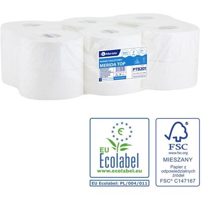 Kaiserkraft MERIDA Top Papier Toaletowy - 2-warstwowy 12 Rolek Kaiserkraft MERIDA Top Papier Toaletowy - 2-warstwowy 12 Rolek