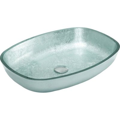 Mexen Araks szklana umywalka nablatowa 54 x 39 cm, srebrna - 24155411 Mexen Araks szklana umywalka nablatowa 54 x 39 cm, srebrna - 24155411