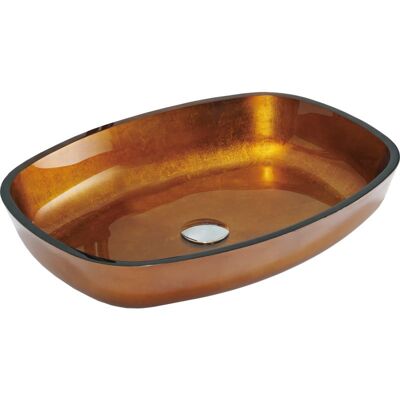 Mexen Araks szklana umywalka nablatowa 54 x 39 cm, złota - 24155450 Mexen Araks szklana umywalka nablatowa 54 x 39 cm, złota - 24155450