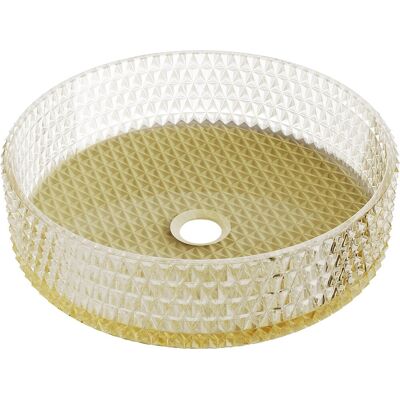 Mexen Aura szklana umywalka nablatowa 39 x 39 cm, transparent/złota - 24013951 Mexen Aura szklana umywalka nablatowa 39 x 39 cm, transparent/złota - 24013951