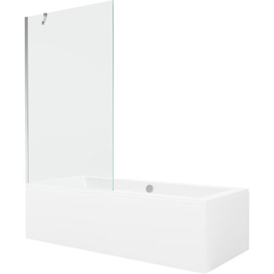 Mexen Cube wanna prostokątna 170 x 80 cm z obudową i parawanem 1-skrzydłowym 100 cm, transparent, chrom Mexen Cube wanna prostokątna 170 x 80 cm z obudową i parawanem 1-skrzydłowym 100 cm, transparent, chrom