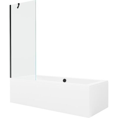 Mexen Cube wanna prostokątna 170 x 80 cm z obudową i parawanem 1-skrzydłowym 70 cm, transparent, czarny Mexen Cube wanna prostokątna 170 x 80 cm z obudową i parawanem 1-skrzydłowym 70 cm, transparent, czarny
