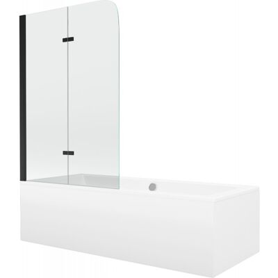 Mexen Cube wanna prostokątna 170 x 80 cm z obudową i parawanem 2-skrzydłowym 100 cm, transparent, czarny Mexen Cube wanna prostokątna 170 x 80 cm z obudową i parawanem 2-skrzydłowym 100 cm, transparent, czarny
