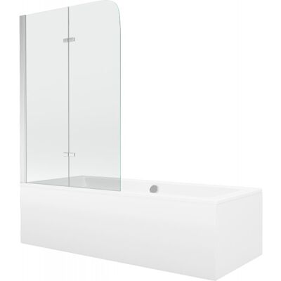 Mexen Cube wanna prostokątna 180 x 80 cm z obudową i parawanem 2-skrzydłowym 100 cm, transparent, chrom Mexen Cube wanna prostokątna 180 x 80 cm z obudową i parawanem 2-skrzydłowym 100 cm, transparent, chrom