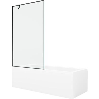 Mexen Cubik wanna prostokątna 150 x 70 cm z obudową i parawanem 1-skrzydłowym 100 cm, czarny wzór Mexen Cubik wanna prostokątna 150 x 70 cm z obudową i parawanem 1-skrzydłowym 100 cm, czarny wzór