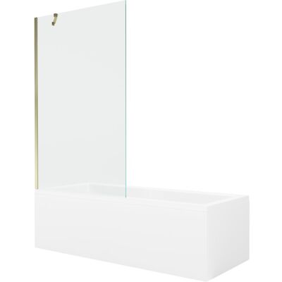 Mexen Cubik wanna prostokątna 150 x 70 cm z obudową i parawanem 1-skrzydłowym 100 cm, transparent, złoty Mexen Cubik wanna prostokątna 150 x 70 cm z obudową i parawanem 1-skrzydłowym 100 cm, transparent, złoty