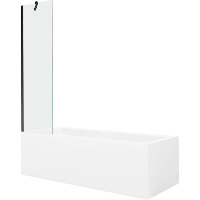 Mexen Cubik wanna prostokątna 150 x 70 cm z obudową i parawanem 1-skrzydłowym 50 cm, transparent, czarny Mexen Cubik wanna prostokątna 150 x 70 cm z obudową i parawanem 1-skrzydłowym 50 cm, transparent, czarny