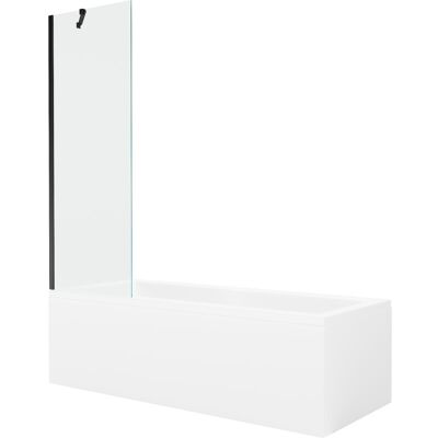 Mexen Cubik wanna prostokątna 150 x 70 cm z obudową i parawanem 1-skrzydłowym 60 cm, transparent, czarny Mexen Cubik wanna prostokątna 150 x 70 cm z obudową i parawanem 1-skrzydłowym 60 cm, transparent, czarny