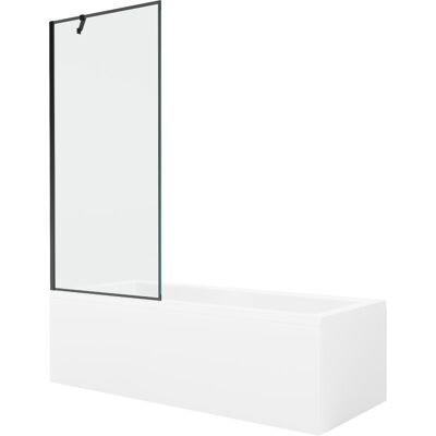Mexen Cubik wanna prostokątna 150 x 70 cm z obudową i parawanem 1-skrzydłowym 80 cm, czarny wzór - 550315070X9508007070 Mexen Cubik wanna prostokątna 150 x 70 cm z obudową i parawanem 1-skrzydłowym 80 cm, czarny wzór - 550315070X9508007070