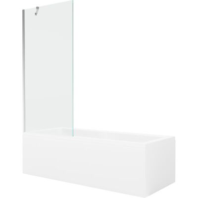 Mexen Cubik wanna prostokątna 150 x 70 cm z obudową i parawanem 1-skrzydłowym 80 cm, transparent, chrom Mexen Cubik wanna prostokątna 150 x 70 cm z obudową i parawanem 1-skrzydłowym 80 cm, transparent, chrom