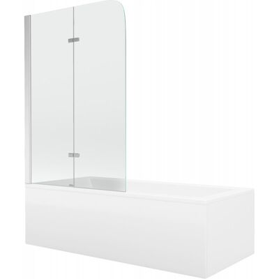 Mexen Cubik wanna prostokątna 150 x 70 cm z obudową i parawanem 2-skrzydłowym 100 cm, transparent, chrom Mexen Cubik wanna prostokątna 150 x 70 cm z obudową i parawanem 2-skrzydłowym 100 cm, transparent, chrom