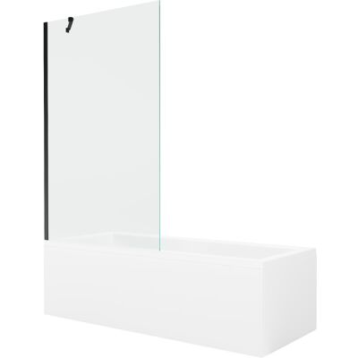 Mexen Cubik wanna prostokątna 160 x 70 cm z obudową i parawanem 1-skrzydłowym 100 cm, transparent, czarny Mexen Cubik wanna prostokątna 160 x 70 cm z obudową i parawanem 1-skrzydłowym 100 cm, transparent, czarny
