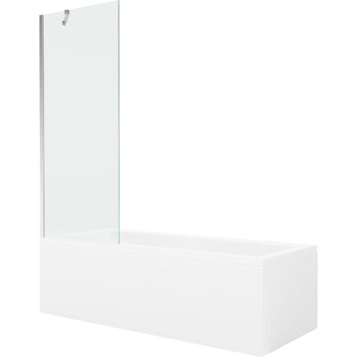 Mexen Cubik wanna prostokątna 160 x 70 cm z obudową i parawanem 1-skrzydłowym 70 cm, transparent, chrom Mexen Cubik wanna prostokątna 160 x 70 cm z obudową i parawanem 1-skrzydłowym 70 cm, transparent, chrom