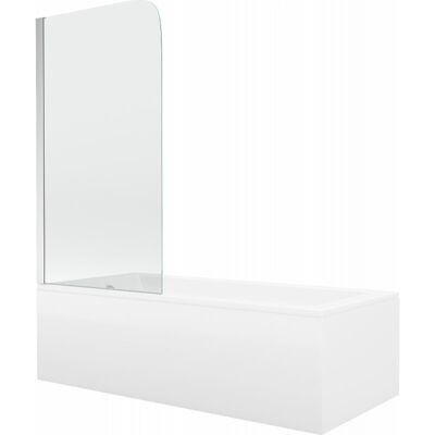 Mexen Cubik wanna prostokątna 160 x 70 cm z obudową i parawanem 1-skrzydłowym 75 cm, transparent, chrom Mexen Cubik wanna prostokątna 160 x 70 cm z obudową i parawanem 1-skrzydłowym 75 cm, transparent, chrom