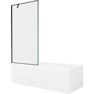 Mexen Cubik wanna prostokątna 160 x 70 cm z obudową i parawanem 1-skrzydłowym 90 cm, czarny wzór Mexen Cubik wanna prostokątna 160 x 70 cm z obudową i parawanem 1-skrzydłowym 90 cm, czarny wzór