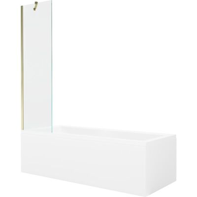 Mexen Cubik wanna prostokątna 170 x 70 cm z obudową i parawanem 1-skrzydłowym 50 cm, transparent, złoty Mexen Cubik wanna prostokątna 170 x 70 cm z obudową i parawanem 1-skrzydłowym 50 cm, transparent, złoty