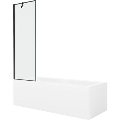 Mexen Cubik wanna prostokątna 170 x 70 cm z obudową i parawanem 1-skrzydłowym 60 cm, czarny wzór Mexen Cubik wanna prostokątna 170 x 70 cm z obudową i parawanem 1-skrzydłowym 60 cm, czarny wzór