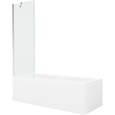 Mexen Cubik wanna prostokątna 170 x 70 cm z obudową i parawanem 1-skrzydłowym 60 cm, transparent, chrom Mexen Cubik wanna prostokątna 170 x 70 cm z obudową i parawanem 1-skrzydłowym 60 cm, transparent, chrom