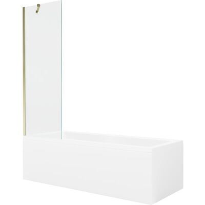 Mexen Cubik wanna prostokątna 170 x 70 cm z obudową i parawanem 1-skrzydłowym 60 cm, transparent, złoty Mexen Cubik wanna prostokątna 170 x 70 cm z obudową i parawanem 1-skrzydłowym 60 cm, transparent, złoty
