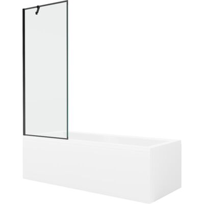 Mexen Cubik wanna prostokątna 170 x 70 cm z obudową i parawanem 1-skrzydłowym 70 cm, czarny wzór Mexen Cubik wanna prostokątna 170 x 70 cm z obudową i parawanem 1-skrzydłowym 70 cm, czarny wzór
