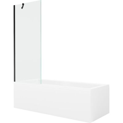 Mexen Cubik wanna prostokątna 170 x 70 cm z obudową i parawanem 1-skrzydłowym 70 cm, transparent, czarny Mexen Cubik wanna prostokątna 170 x 70 cm z obudową i parawanem 1-skrzydłowym 70 cm, transparent, czarny