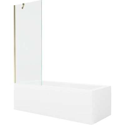 Mexen Cubik wanna prostokątna 170 x 70 cm z obudową i parawanem 1-skrzydłowym 70 cm, transparent, złoty Mexen Cubik wanna prostokątna 170 x 70 cm z obudową i parawanem 1-skrzydłowym 70 cm, transparent, złoty