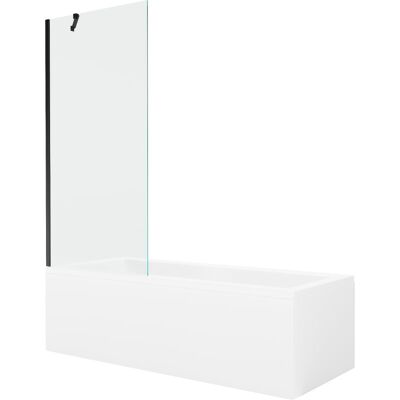 Mexen Cubik wanna prostokątna 170 x 70 cm z obudową i parawanem 1-skrzydłowym 80 cm, transparent, czarny Mexen Cubik wanna prostokątna 170 x 70 cm z obudową i parawanem 1-skrzydłowym 80 cm, transparent, czarny