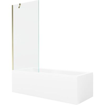 Mexen Cubik wanna prostokątna 170 x 70 cm z obudową i parawanem 1-skrzydłowym 80 cm, transparent, złoty - 550317070X9508000050 Mexen Cubik wanna prostokątna 170 x 70 cm z obudową i parawanem 1-skrzydłowym 80 cm, transparent, złoty - 550317070X9508000050