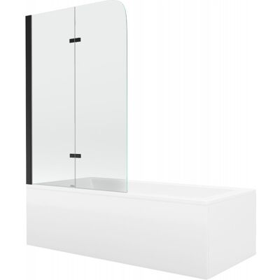 Mexen Cubik wanna prostokątna 170 x 70 cm z obudową i parawanem 2-skrzydłowym 100 cm, transparent, czarny Mexen Cubik wanna prostokątna 170 x 70 cm z obudową i parawanem 2-skrzydłowym 100 cm, transparent, czarny