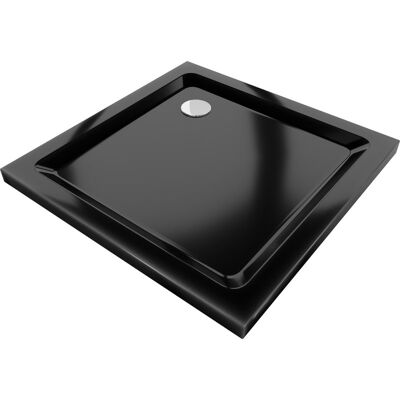 Mexen Flat brodzik kwadratowy slim 70 x 70 cm, czarny, syfon chrom Mexen Flat brodzik kwadratowy slim 70 x 70 cm, czarny, syfon chrom