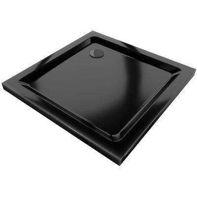 Mexen Flat brodzik kwadratowy slim 70 x 70 cm, czarny, syfon czarny Mexen Flat brodzik kwadratowy slim 70 x 70 cm, czarny, syfon czarny