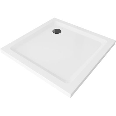 Mexen Flat brodzik kwadratowy slim 90 x 90 cm, biały, syfon czarny Mexen Flat brodzik kwadratowy slim 90 x 90 cm, biały, syfon czarny
