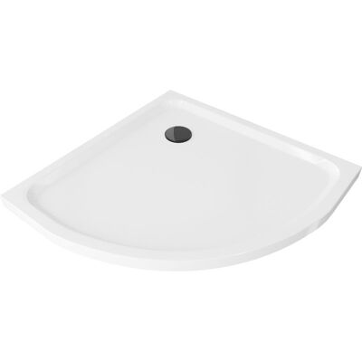 Mexen Flat brodzik półokrągły slim 80 x 80 cm, biały, syfon czarny Mexen Flat brodzik półokrągły slim 80 x 80 cm, biały, syfon czarny