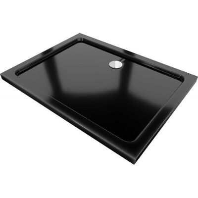 Mexen Flat brodzik prostokątny slim 110 x 70 cm, czarny, syfon chrom Mexen Flat brodzik prostokątny slim 110 x 70 cm, czarny, syfon chrom